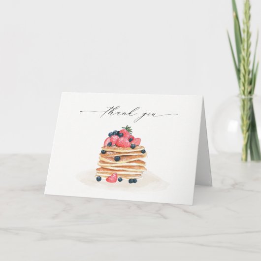 Rustic Cute Fruit Pancake Watercolor Bridal Shower Bedankkaart (Voorkant)