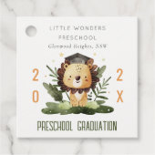Rustic Cute Kinder Lion Foliage Preschool Afstuder Bedankjes Labels (Voorkant)