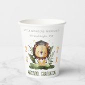 Rustic Cute Kinder Lion Foliage Preschool Afstuder Papieren Bekers (Voorkant)