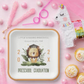 Rustic Cute Kinder Lion Foliage Preschool Afstuder Papieren Bordje (Feest)