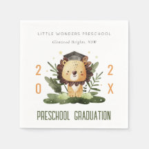 Rustic Cute Kinder Lion Foliage Preschool Afstuder