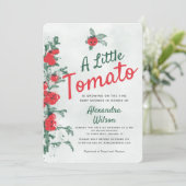 Rustic Cute Little Tomato Waterverf Baby shower Kaart (Staand voorkant)