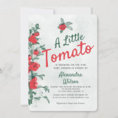 Rustic Cute Little Tomato Waterverf Baby shower Kaart (Voorkant)
