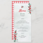 Rustic Cute Little Tomato Waterverf Baby shower Menu (Voorkant / Achterkant)