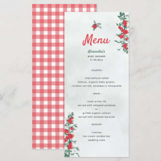Rustic Cute Little Tomato Waterverf Baby shower Menu