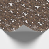 Rustic Cute Reindeer Icon & Twinkle Lights Dashing Cadeaupapier (Hoek)