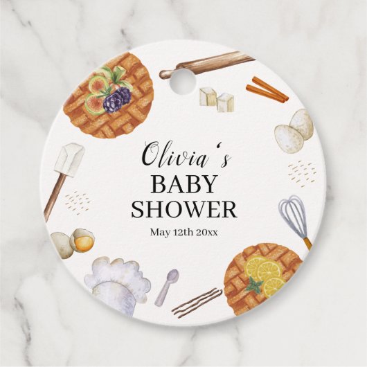 Rustic Cutie Baking Pie Baby shower Bedankjes Labels (Voorkant)