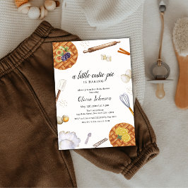 Rustic Cutie Baking Pie Baby shower Kaart