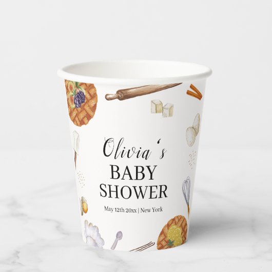 Rustic Cutie Baking Pie Baby shower Papieren Bekers (Voorkant)