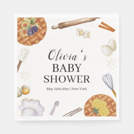 Rustic Cutie Baking Pie Baby shower Servet
