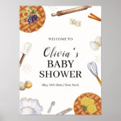 Rustic Cutie Baking Pie Baby shower Welkom Poster (Voorkant)