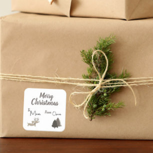 Rustic Dachshund Gift Label Kerstmis Doxie