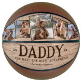 Rustic Dad Man Myth Legend Foto Basketbal (Voorkant)