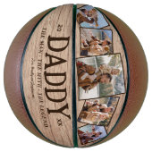 Rustic Dad Man Myth Legend Foto Basketbal (Verticaal)