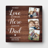 Rustic Dad Poem Personalized 3 Photo Fathers Day Fotoplaat (Voorkant)