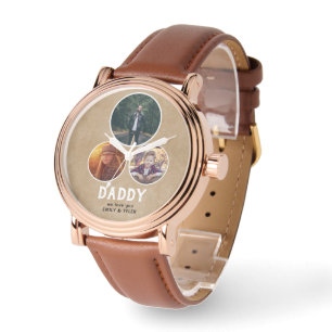 Rustic Dad we houden van je 3 Fotopriester Day Horloge
