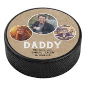 Rustic Dad we houden van je 3 Foto's Father Day Hockey Puck (3/4)