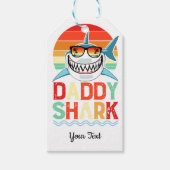 Rustic Daddy Shark Fathers Day Cadeaulabel (Voorkant)