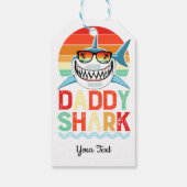 Rustic Daddy Shark Fathers Day Cadeaulabel (Achterkant)