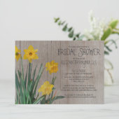 Rustic Daffodil Bridal Shower Invitations Kaart (Staand voorkant)