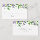 Rustic Daffodils and Wildbloemen Flat Place Card Plaatskaartje (Voorkant / Achterkant)