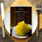 Rustic Daffodils Barn Wedding Rehearsal Dinner Kaart