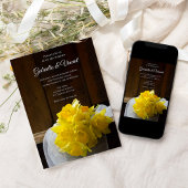 Rustic Daffodils Barn Wood Country Spring Weddensc Kaart