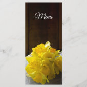 Rustic Daffodils Barn Wood Country Spring Weddensc Menu (Voorkant)