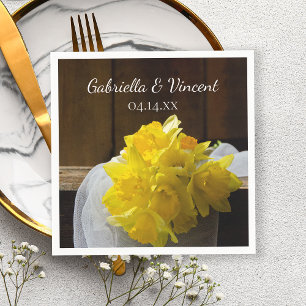 Rustic Daffodils Barn Wood Country Spring Weddensc Servet
