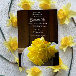 Rustic Daffodils Barn Wood Spring Vrijgezellenfees Kaart