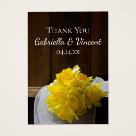 Rustic Daffodils Barn Wood Wedding Favor Labels Visitekaartje