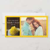 Rustic Daffodils Barn Wood Wedding Save the Date (Voorkant)