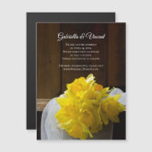 Rustic Daffodils Barn Wood Wedding Save the Date Magnetische Uitnodiging (Voorkant / Achterkant)