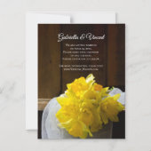 Rustic Daffodils Barn Wood Wedding Save the Date Magnetische Uitnodiging (Voorkant)