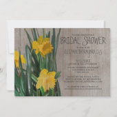 Rustic Daffodils Bridal Shower Invitations Kaart (Voorkant)