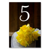 Rustic Daffodils en Barn Wood Country Weddenschap Kaart (Achterkant)