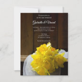 Rustic Daffodils en Barn Wood Country Weddenschap Magnetische Uitnodiging (Voorkant)