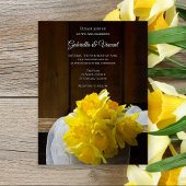Rustic Daffodils en Barn Wood Country Weddenschap Magnetische Uitnodiging