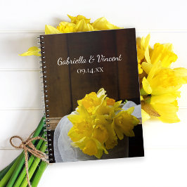 Rustic Daffodils en Barn Wood Country Weddenschap Notitieboek