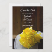 Rustic Daffodils Spring Barn Wedding Save the Date (Voorkant)