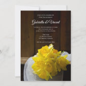 Rustic Daffodils Spring Verloving Barn Party Kaart (Voorkant)