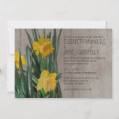 Rustic Daffodils Wedding Invitations Kaart (Voorkant)