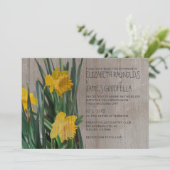 Rustic Daffodils Wedding Invitations Kaart (Staand voorkant)