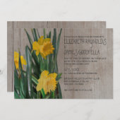 Rustic Daffodils Wedding Invitations Kaart (Voorkant / Achterkant)