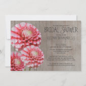 Rustic Dahlia Bridal Shower Invitations Kaart (Voorkant)