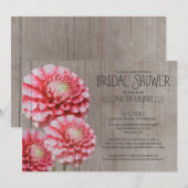 Rustic Dahlia Bridal Shower Invitations Kaart (Voorkant / Achterkant)