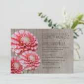 Rustic Dahlia Wedding Invitations Kaart (Staand voorkant)