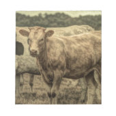 Rustic Dairy Boerderij Animal Brown Zwitserse Koe Notitieblok (Voorkant)