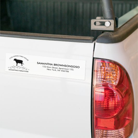 Rustic Dairy Farm Design | Ornate Cow Logo Bumpersticker (Op Truck)