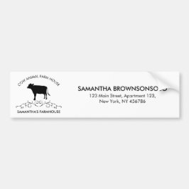Rustic Dairy Farm Design | Ornate Cow Logo Bumpersticker